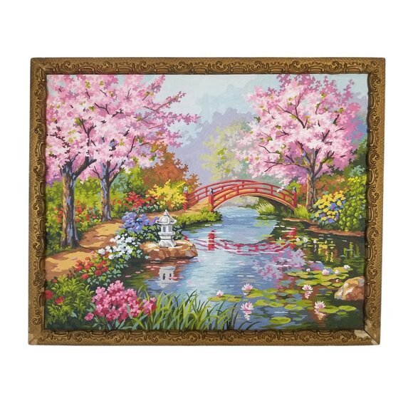 Paint By Numbers Artwork 2 Cheerful Paintings in Antique Gilded Frames - Picture 2 of 15